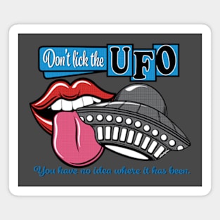 Our Strange Skies Don't Lick the UFO Logo Magnet